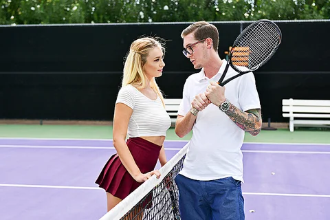 Natalia Starr fucks and sucks her tennis coach on the court! — photo 3