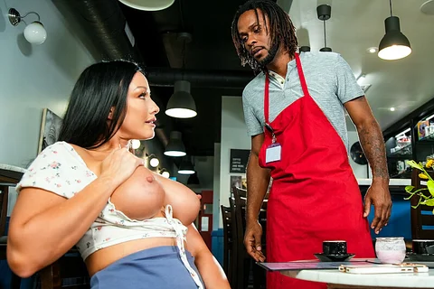 Busty wife Jennifer White cheats on husband with big dick waiter — photo 2