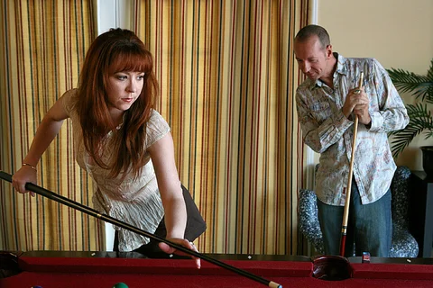 Trinity Post fucking in the pool table with her small tits — photo 2