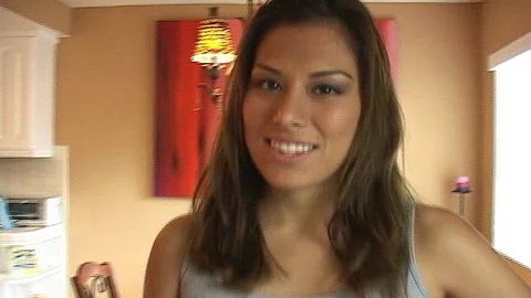 Jennifer Luv fucking in the living room with her small tits