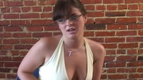 Co-ed Isabel fucking in the desk with her natural tits
