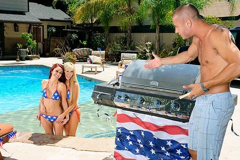 Two Hot Babes Monique Alexander and Tasha Reign poolside want that hot wiener in their wet pussy's — photo 3
